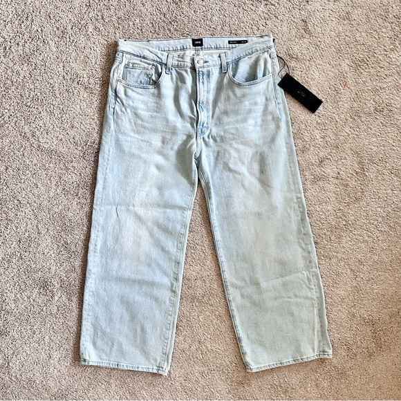 NEW Edwin Marli Ankle Wide Leg Jeans Size 34 Last Summer Light Wash Blue